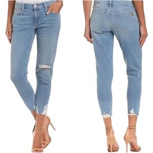 Joes Jeans Distressed Cropped Raw Hem Jeans Light Wash Relaxed fit Size 29